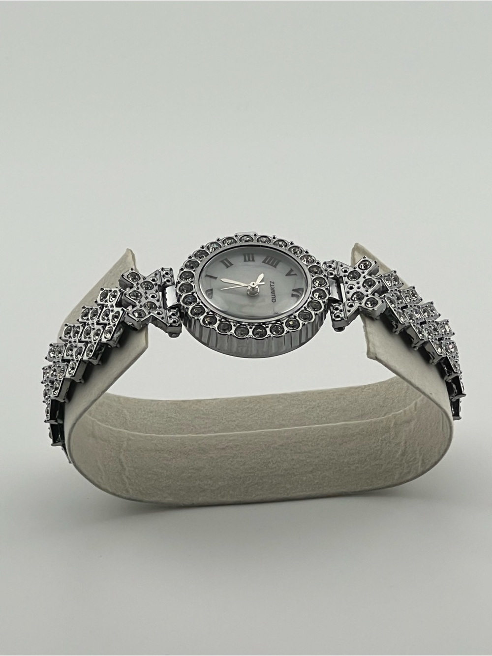Silver Crystal Accent stainless Women's Bracelet Watch